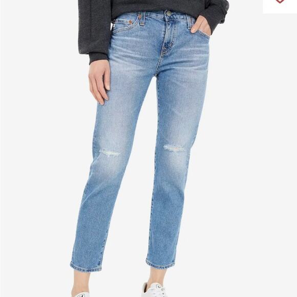 NEW AG Adriano Goldschmied Ex-Boyfriend slouchy slim ripped knee jeans - Picture 1 of 16